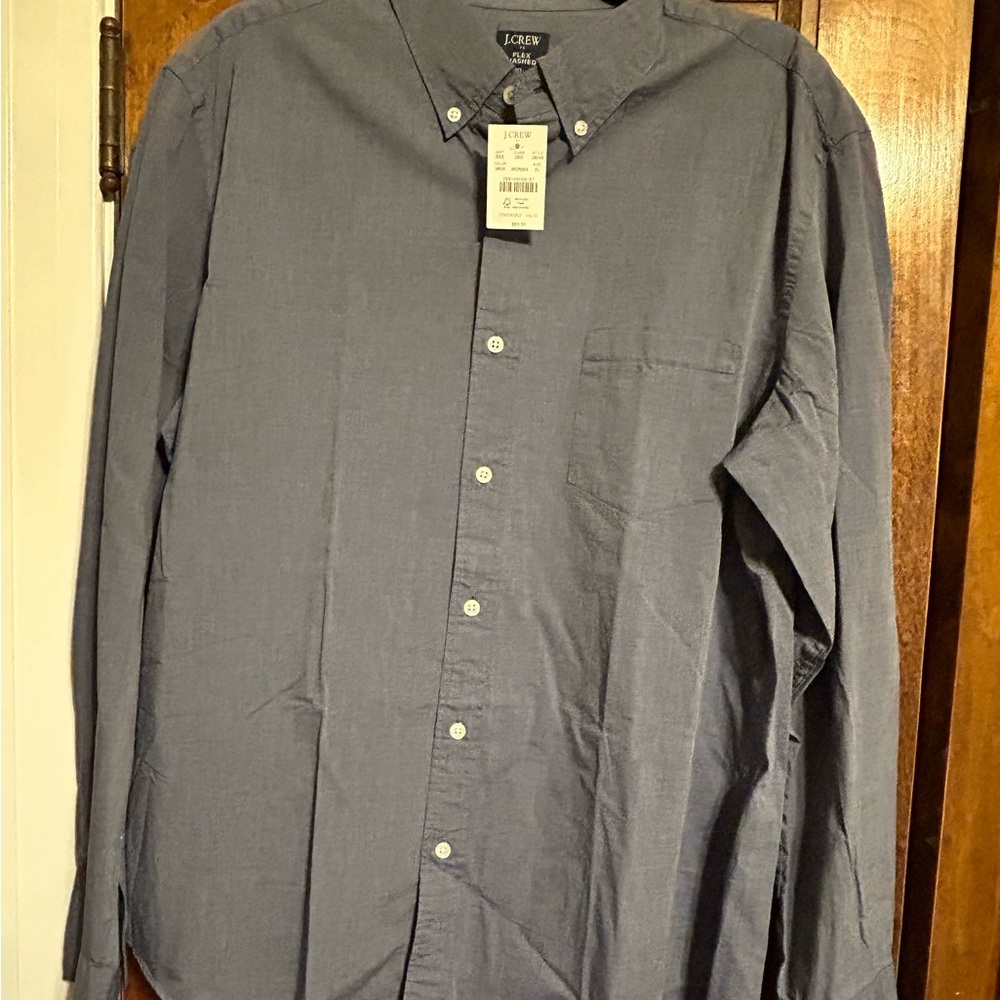 J. Crew Men's Flex Washed Shirt in Gray